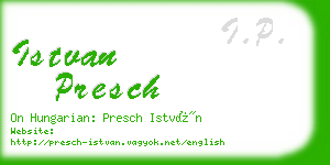 istvan presch business card